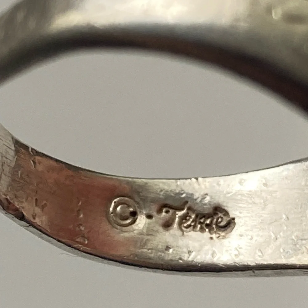 Teme Sterling silver and 14 K gold ring, size 10.75